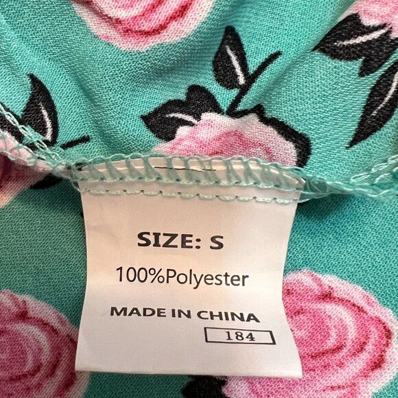 DOKOTOO Women's Maxi Dress Green Floral Long Sleeve Size Small Pullover Boho - Picture 5 of 10